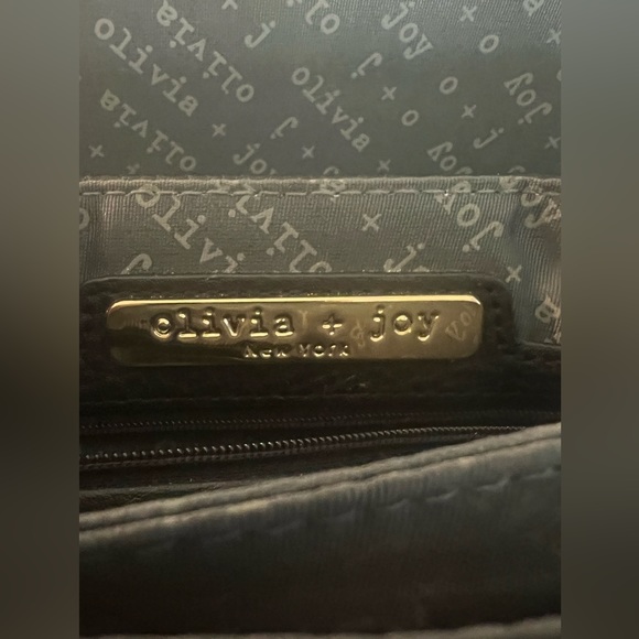 Olivia + Joy Black Faux Leather Clutch with Long Chain Strap - Picture 11 of 11